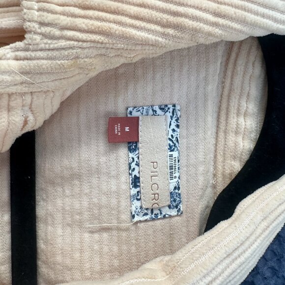 Anthropologie PILCRO Corduroy & Patchwork Sweater Shacket Jacket Size Medium - Picture 9 of 12